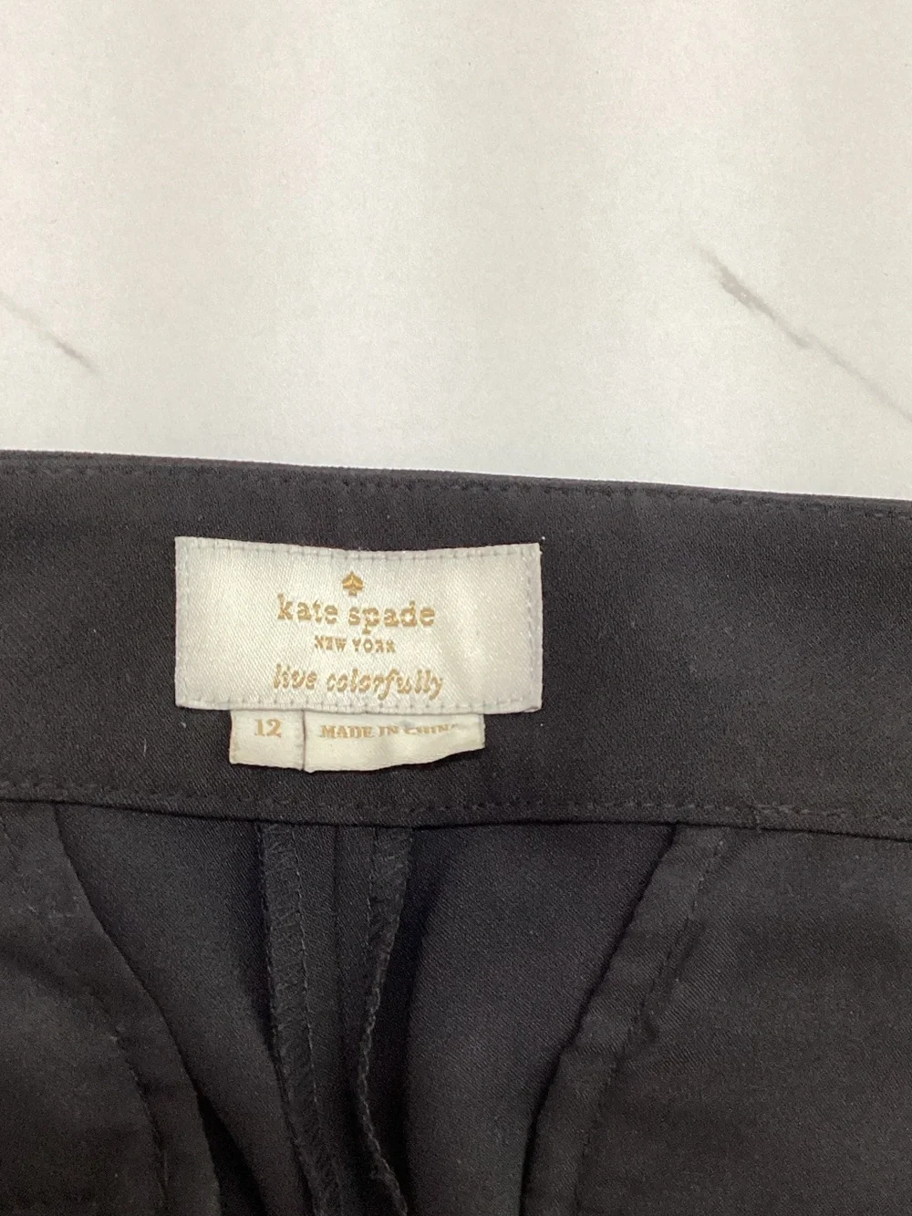 kate spade Black Slim Dress Pants with Ankle Buttons